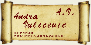 Andra Vulićević vizit kartica